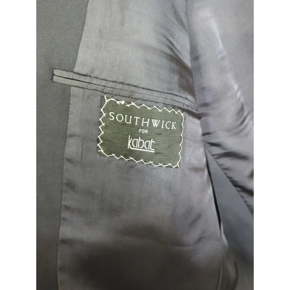 VTG Southwick Sz 42 Blazer Sport Coat Black Gold Buttons Preppy Old Money Office